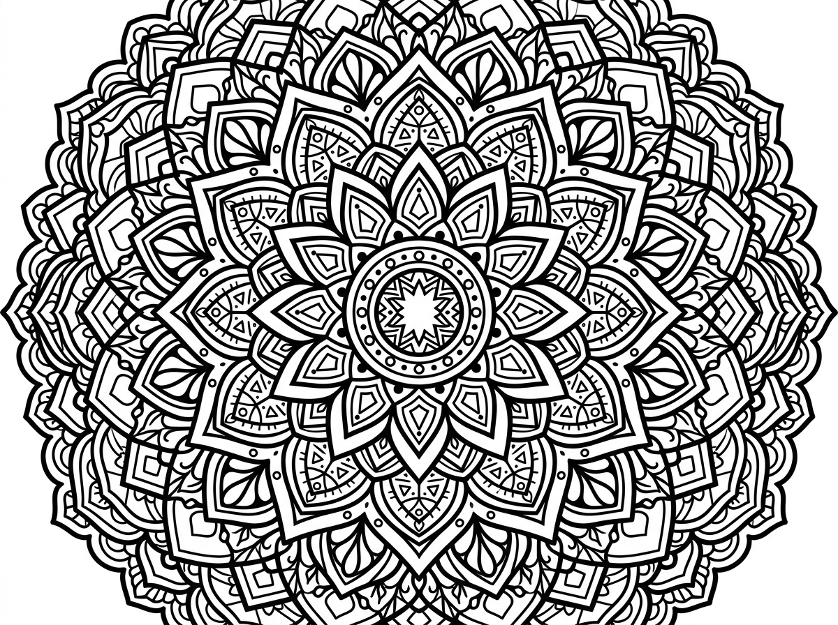 Mandala zentangle coloring page pattern