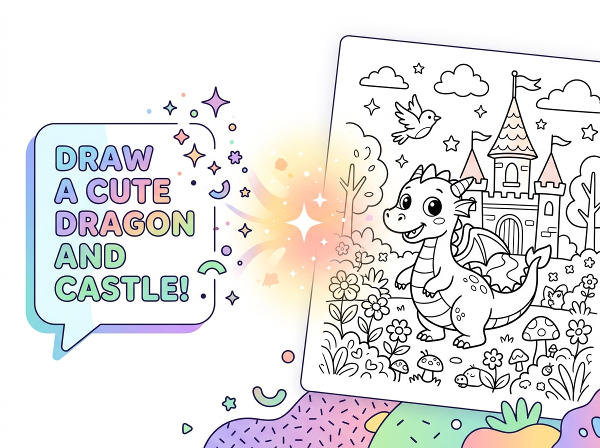 Text to coloring page conversion tool