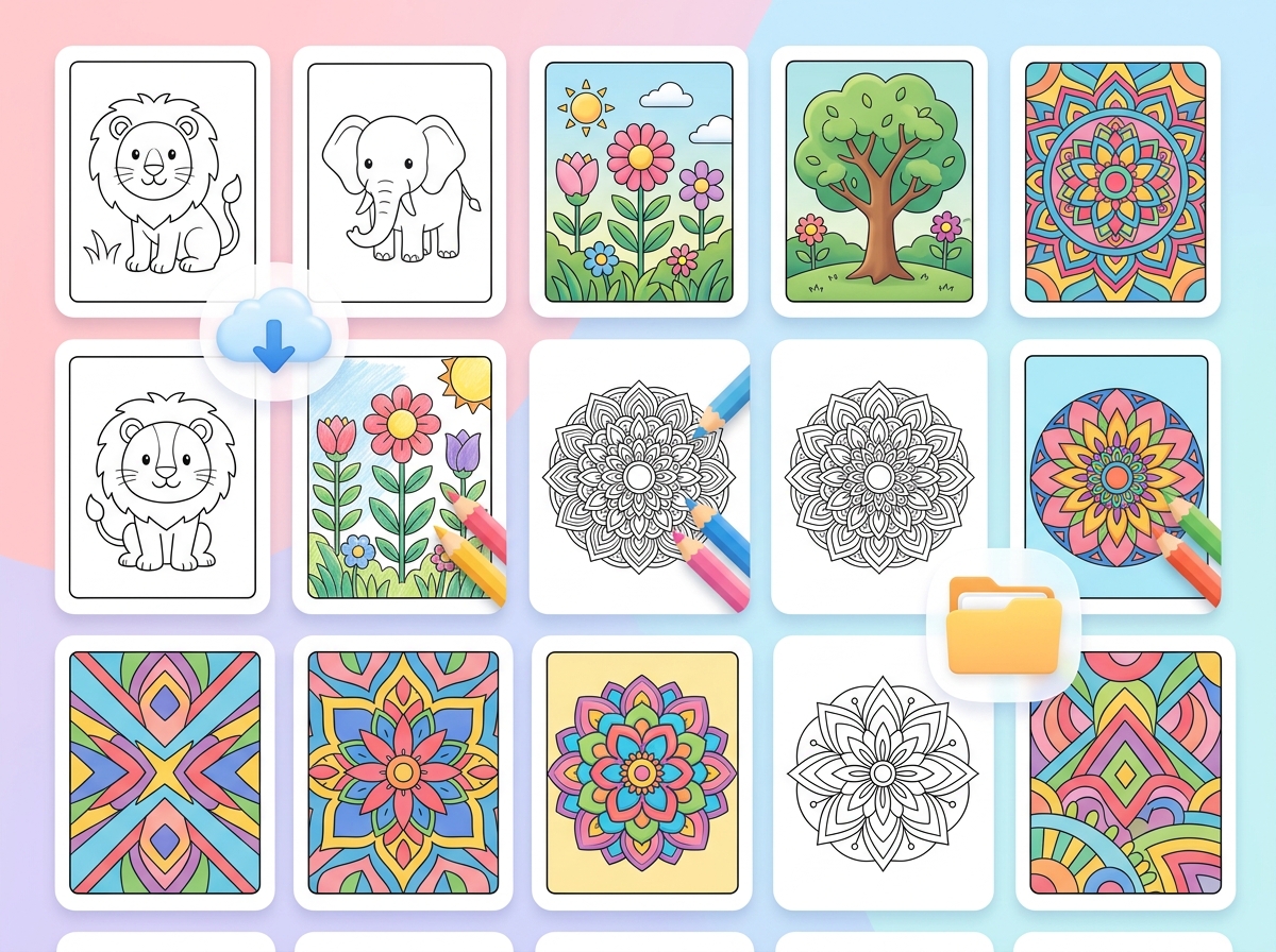 Free coloring pages library collection