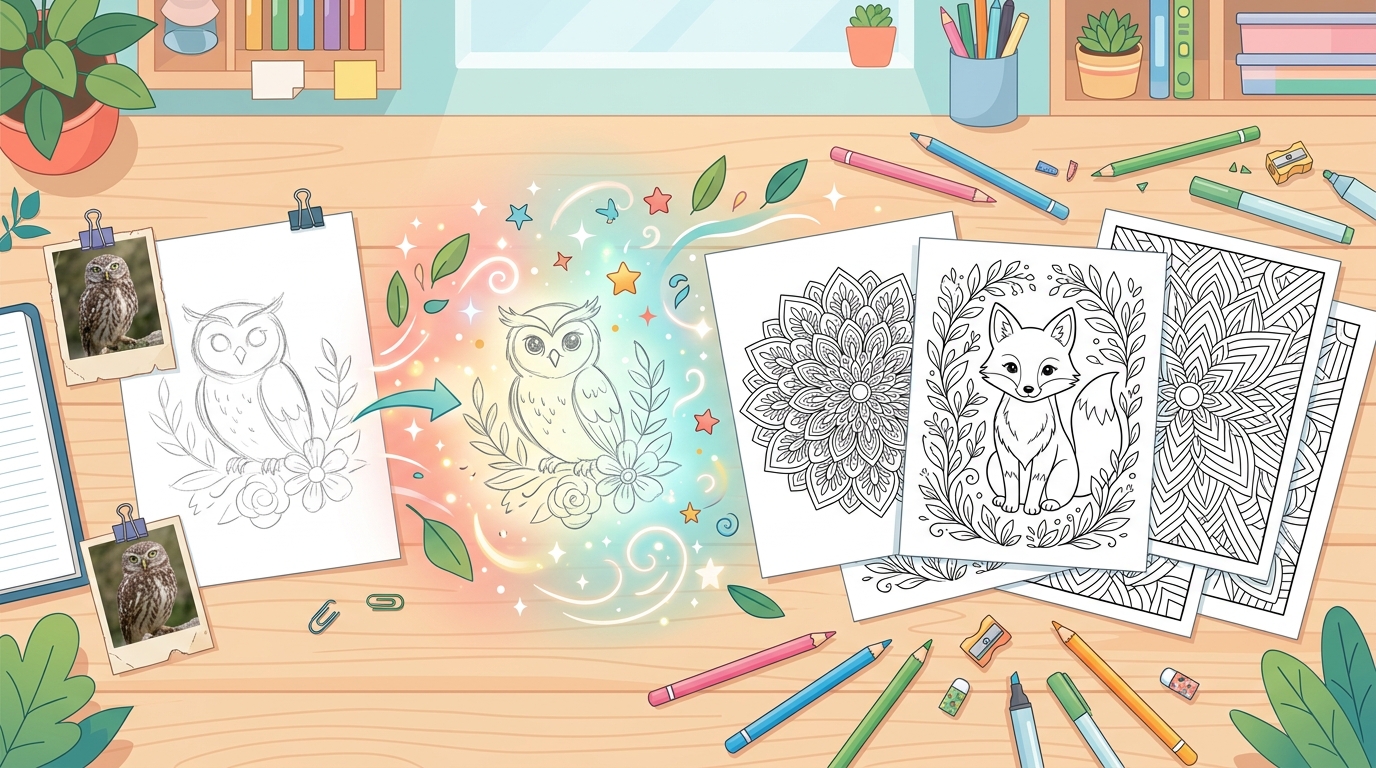 Ejemplo de creación de página para colorear de arte personalizada