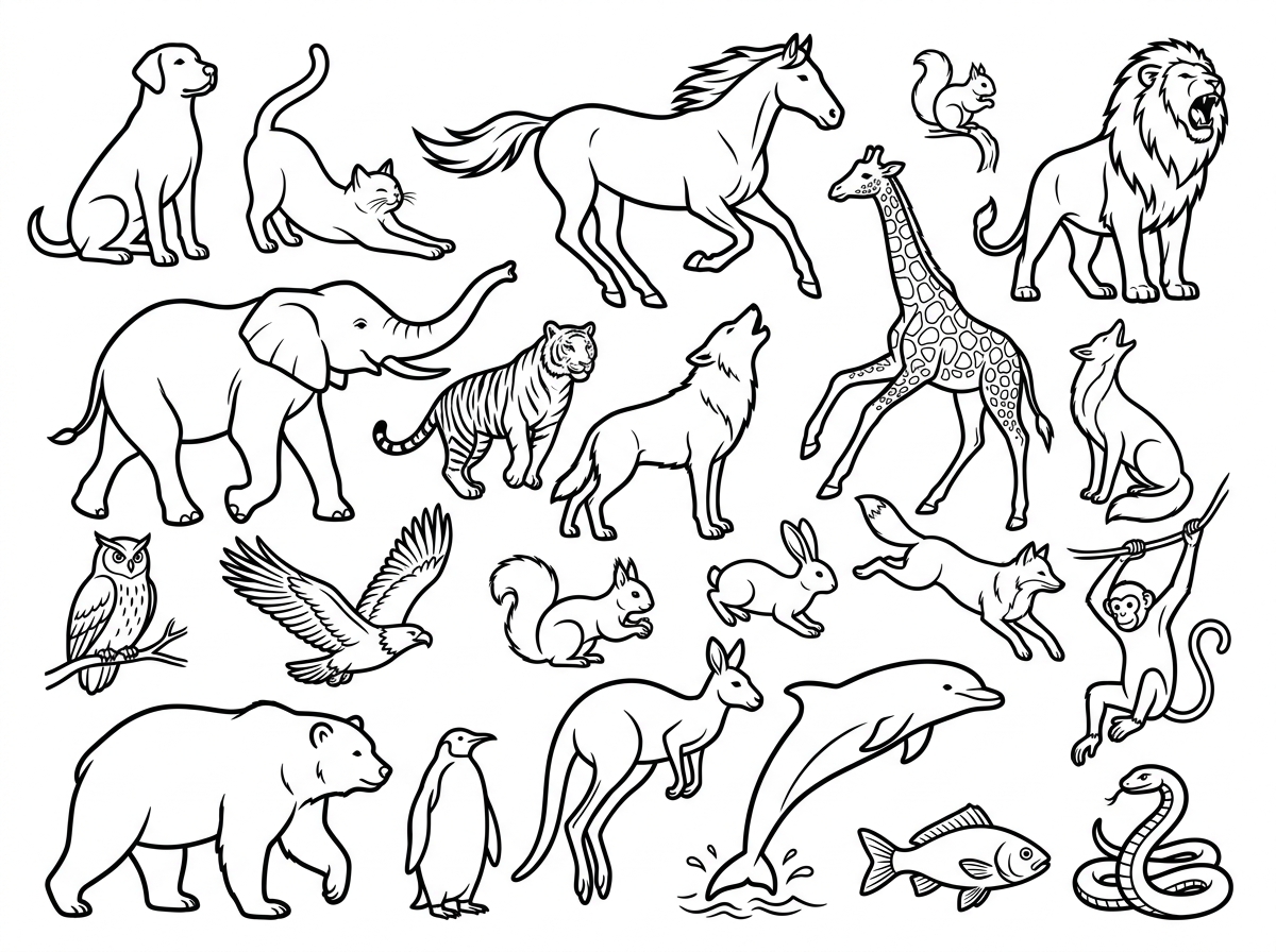 Wildlife animal art coloring page