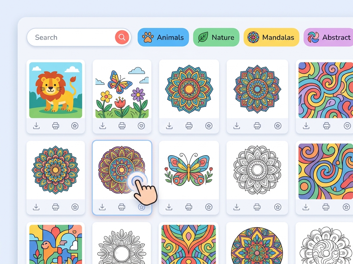 Free coloring pages library preview