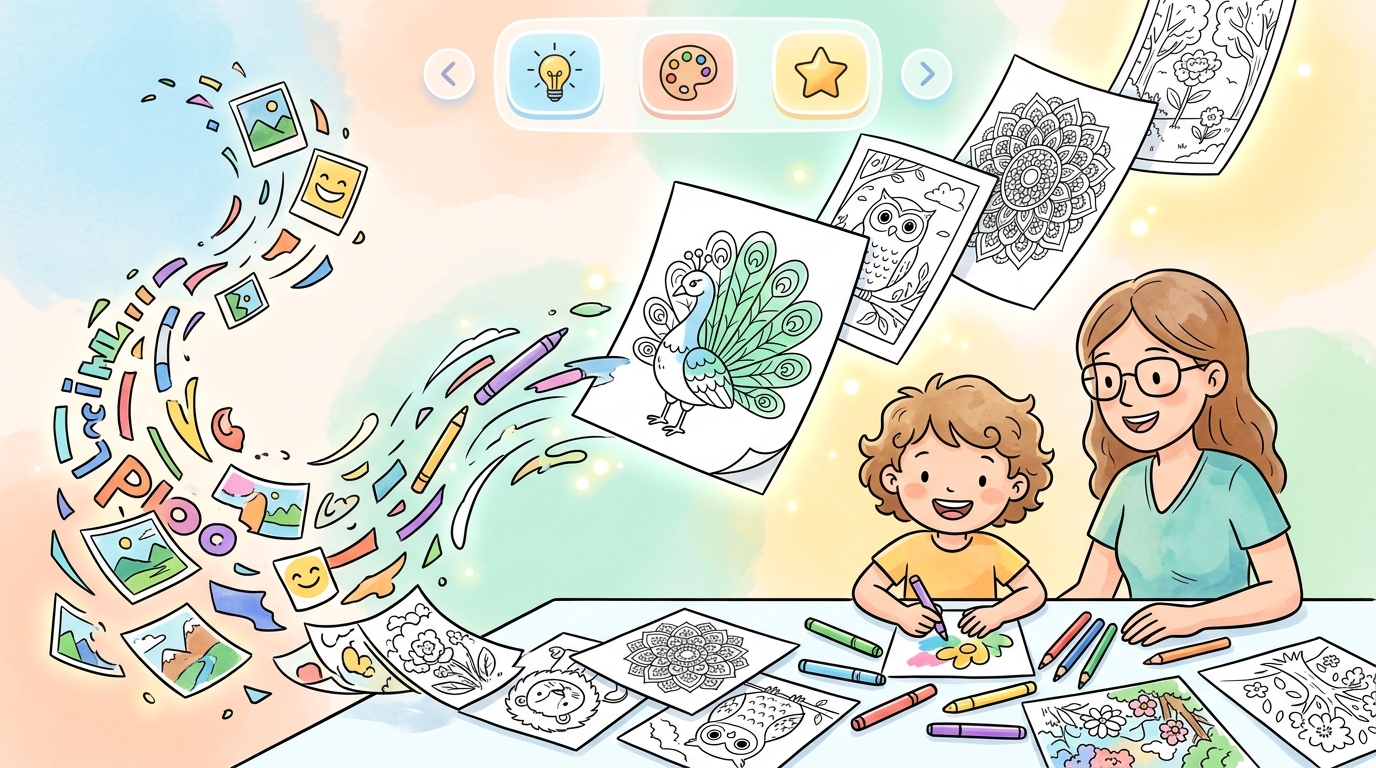 精美涂色页生成器界面