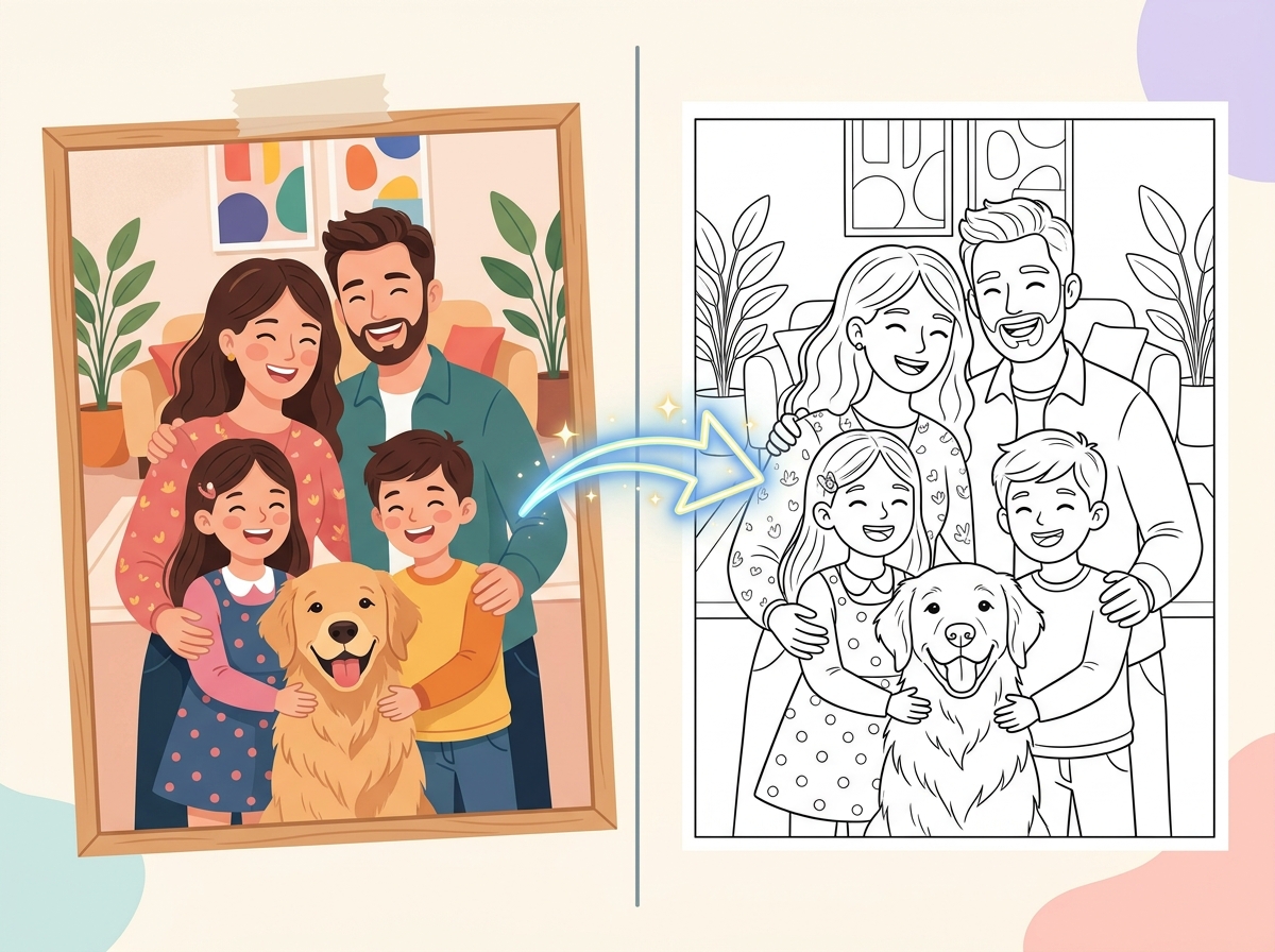 Photo to coloring page conversion tool