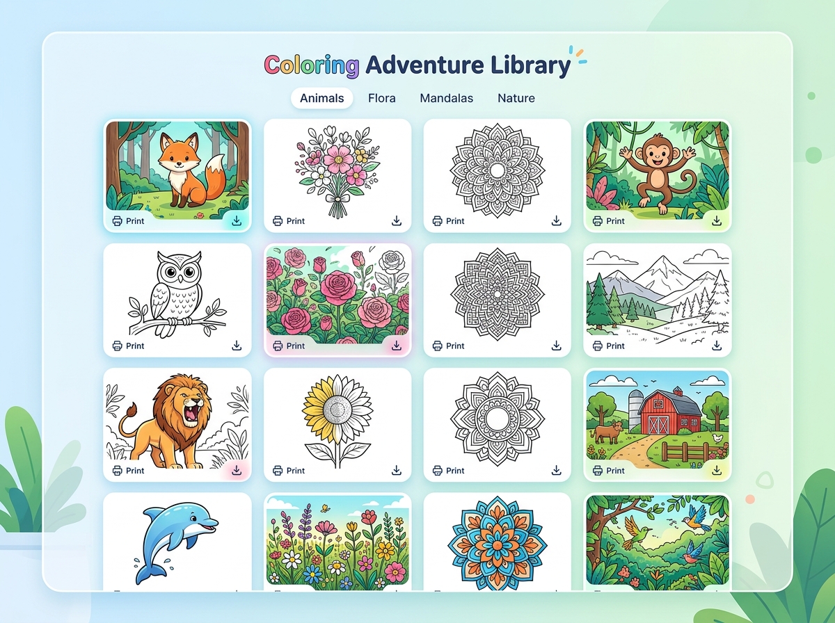 Free coloring pages library collection