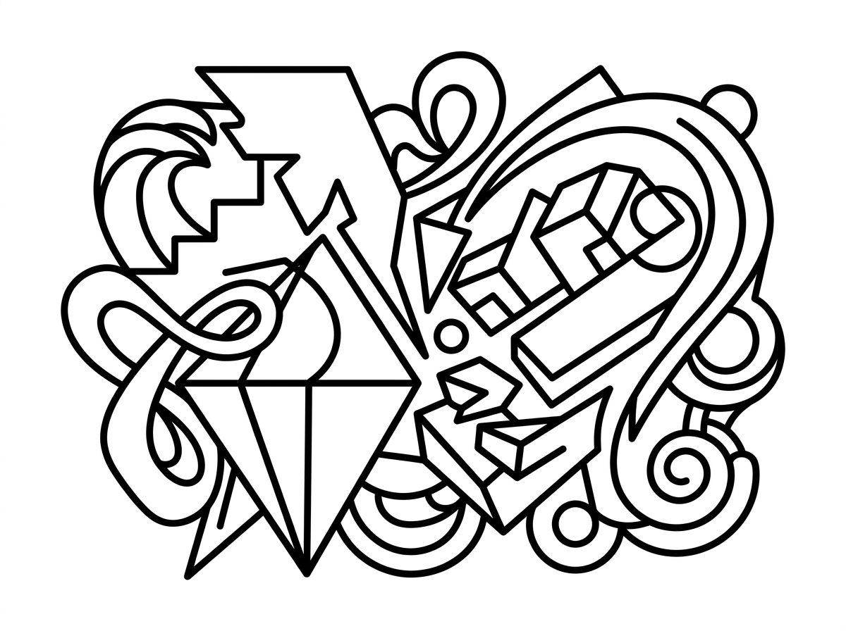 Modern abstract coloring pages