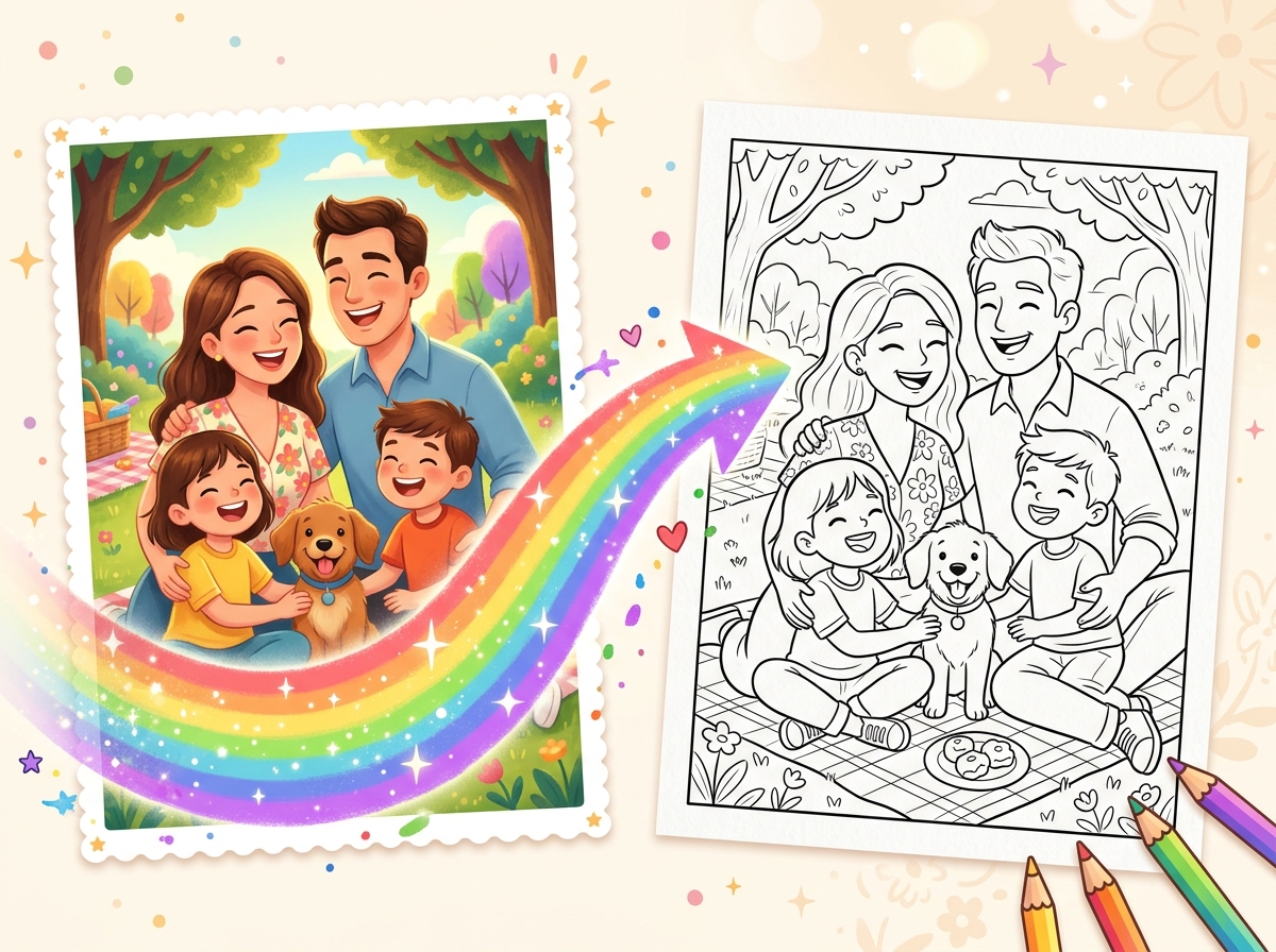 Photo to coloring page conversion