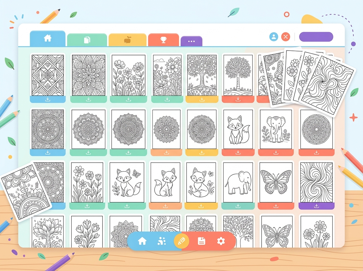 Free coloring pages library