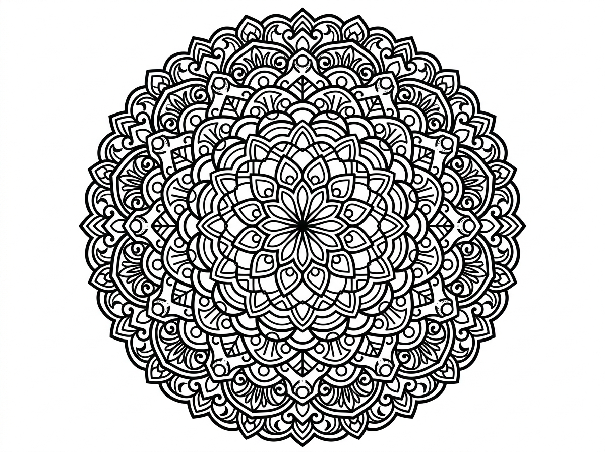 Mandala geometric pattern coloring page