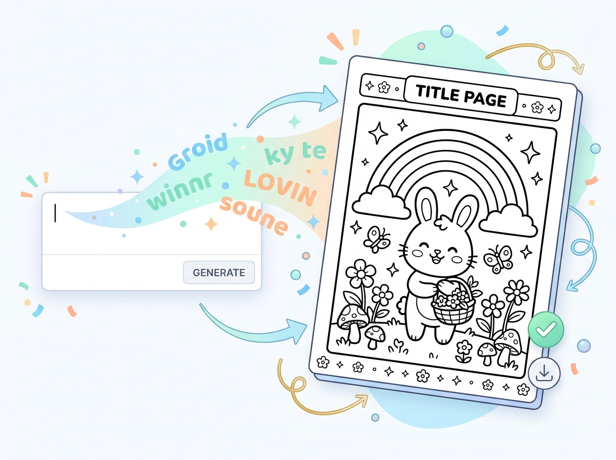 Text input to coloring page conversion
