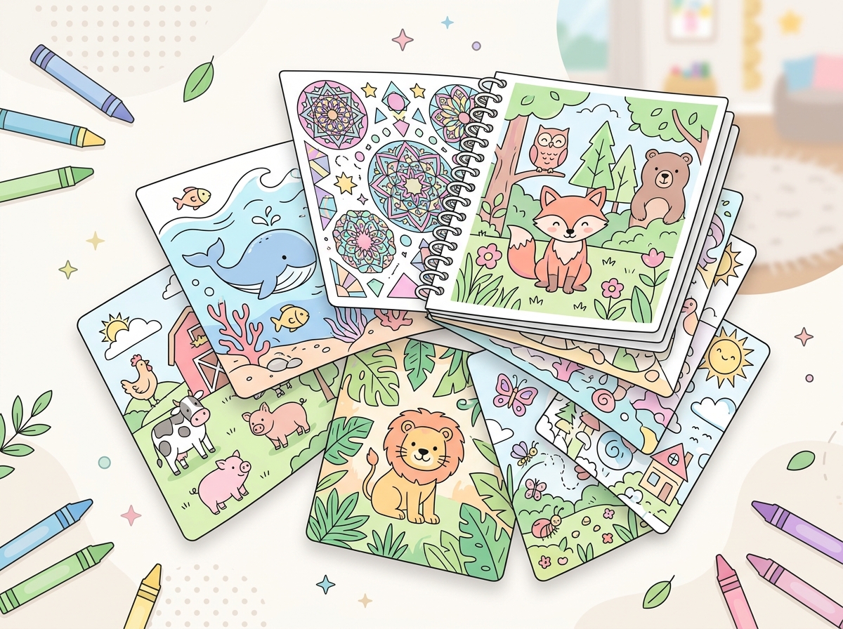 Coloring book multiple pages generator