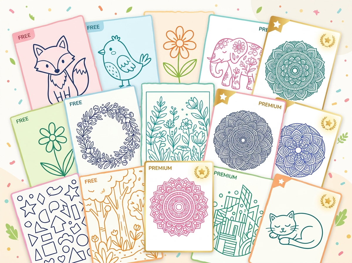 Free coloring pages library collection