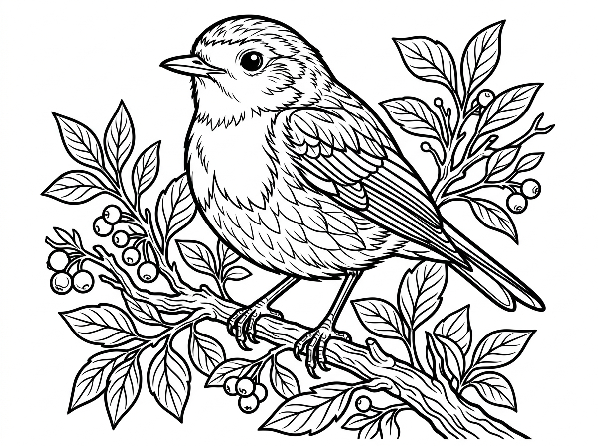 bird wildlife printable coloring sheet