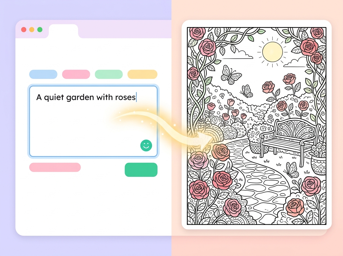text to coloring page generator tool