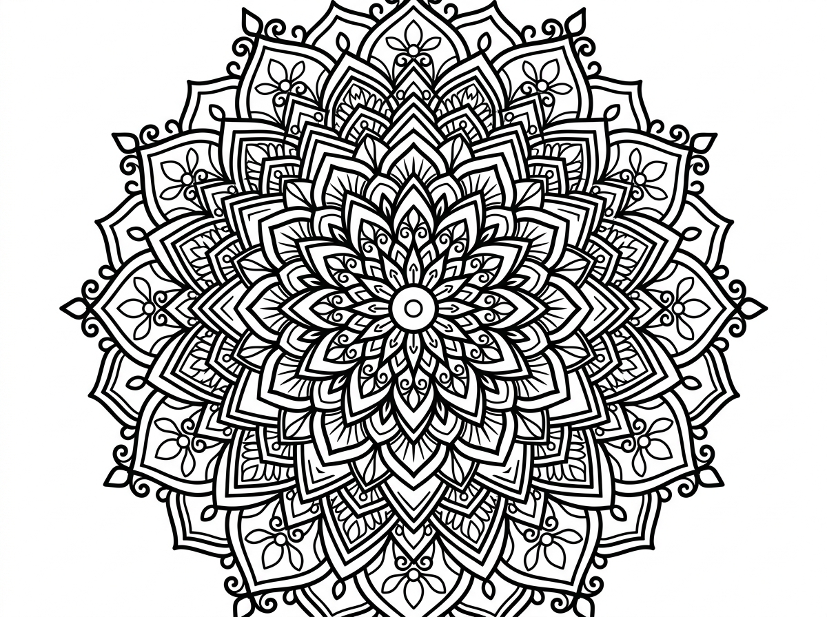 Mandala pattern coloring page