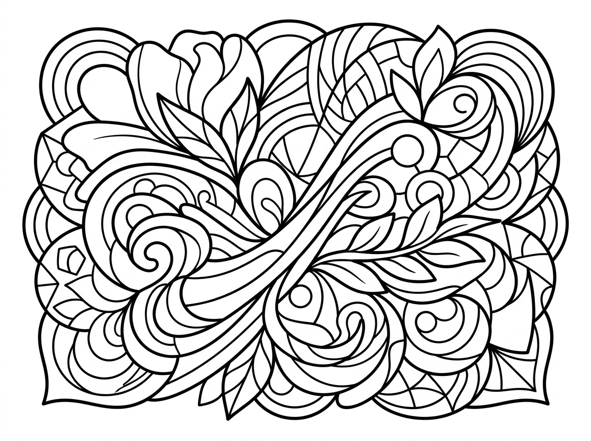 Abstract art coloring page