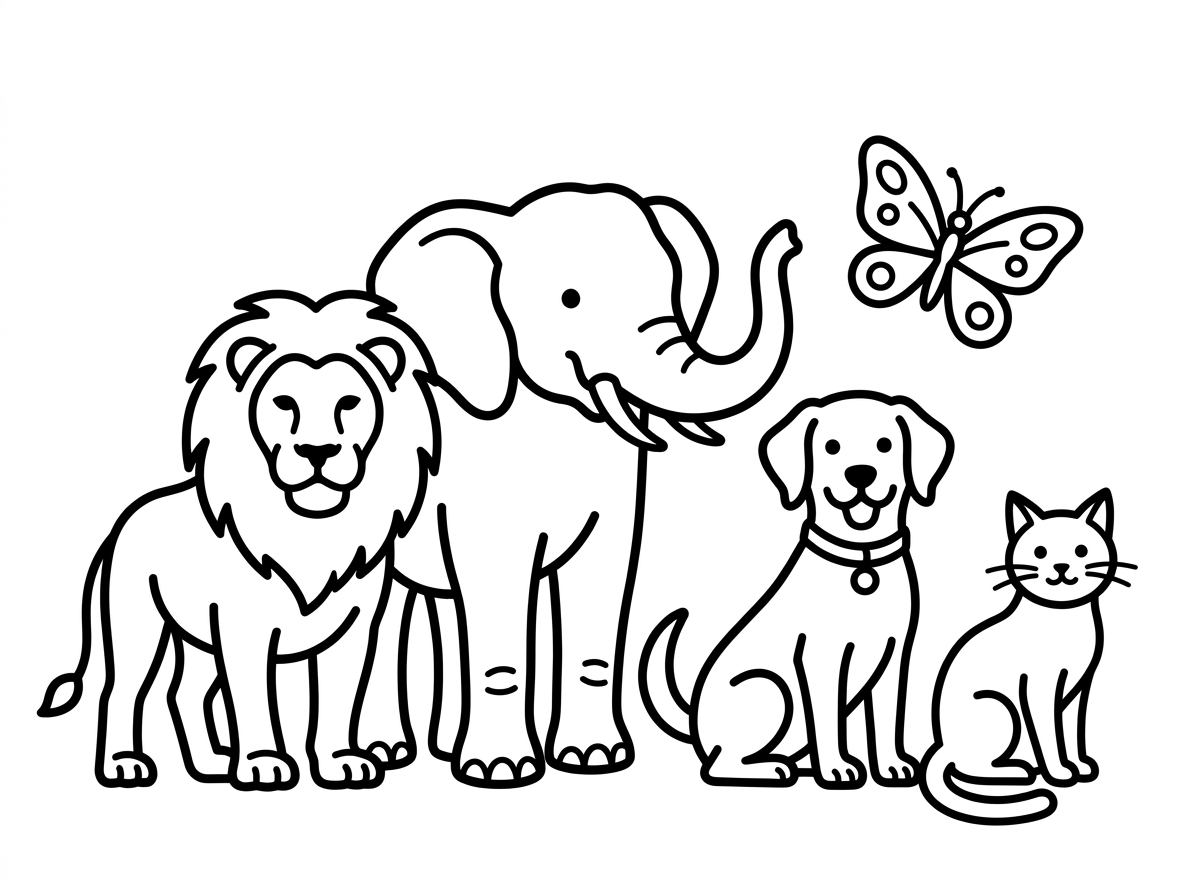 Animal design coloring page