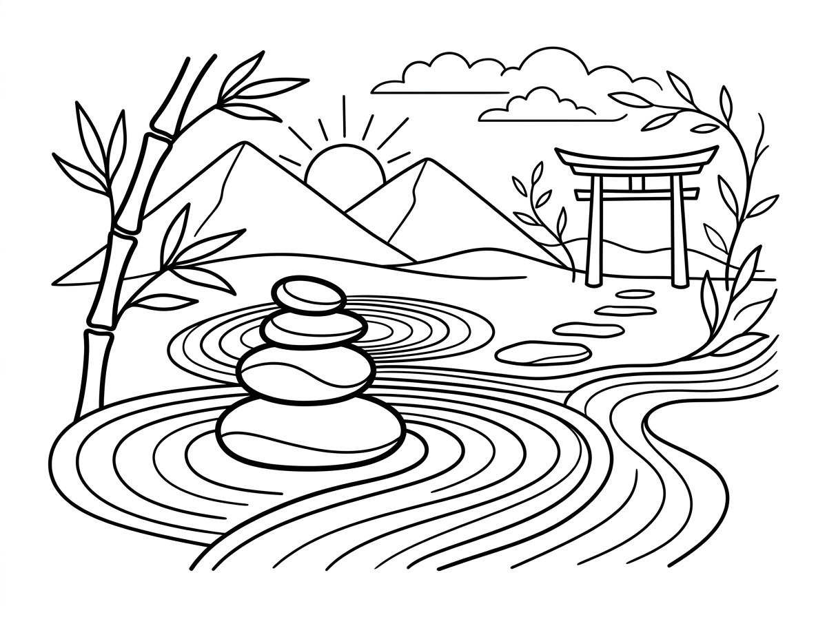 Zen background coloring page