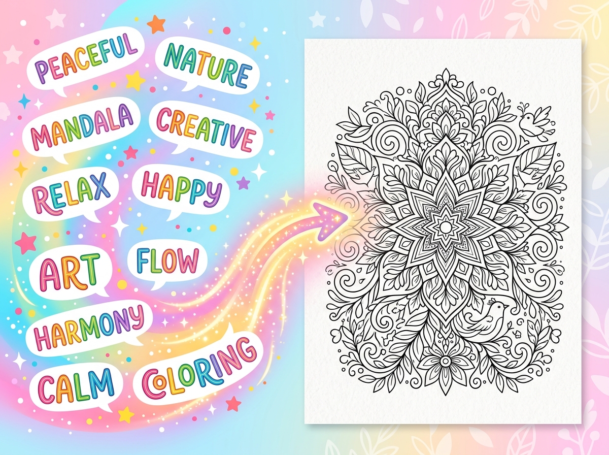 Text to coloring page conversion
