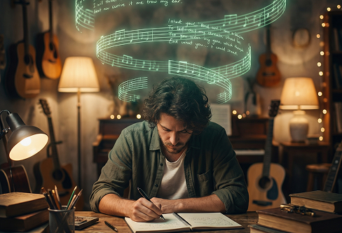 AIミュージックビデオジェネレーター用に歌詞を視覚化するソングライター