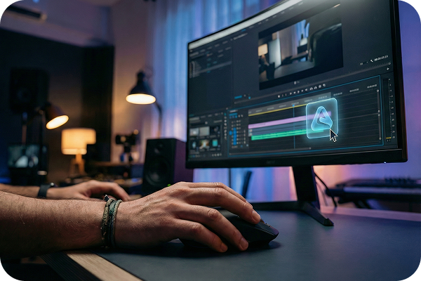 AIミュージックビデオジェネレーターで視覚効果をカスタマイズするユーザー