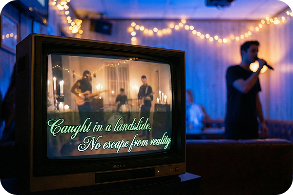 AIミュージックビデオジェネレーターによって作成されたリリックビデオスタイルの例