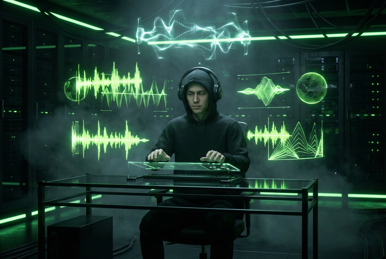 Music producer using FNF Song Maker for beat creation