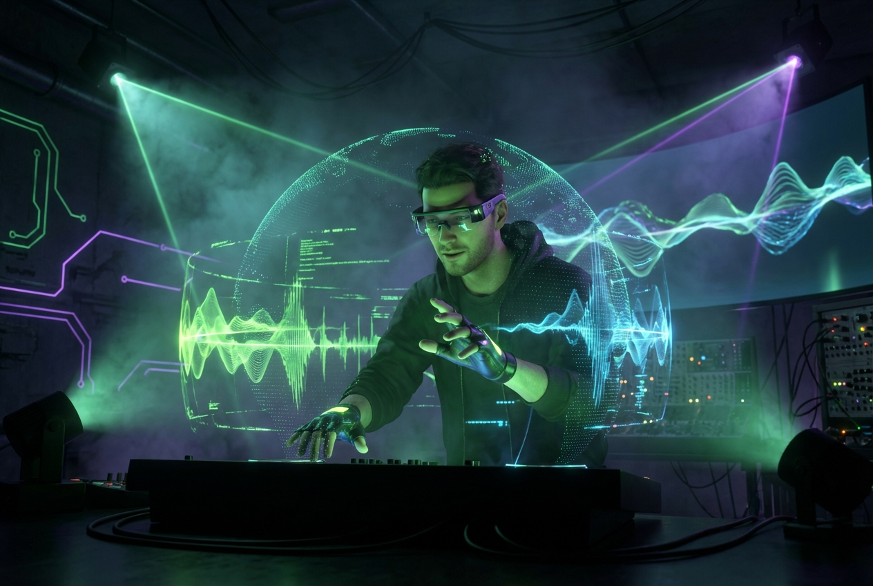 Content creator generating FNF Song Maker music for streaming