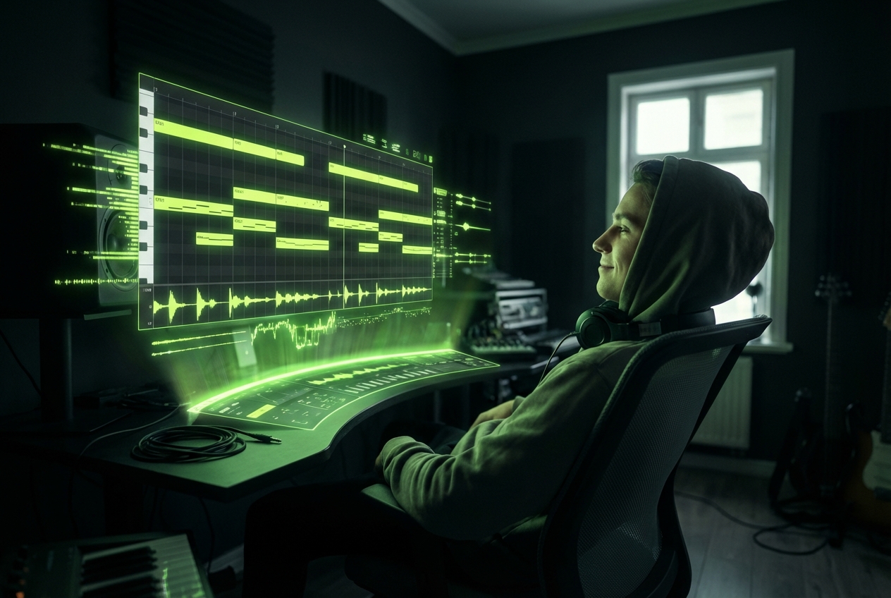 Aspiring producer utilizing Garage Music Generator software