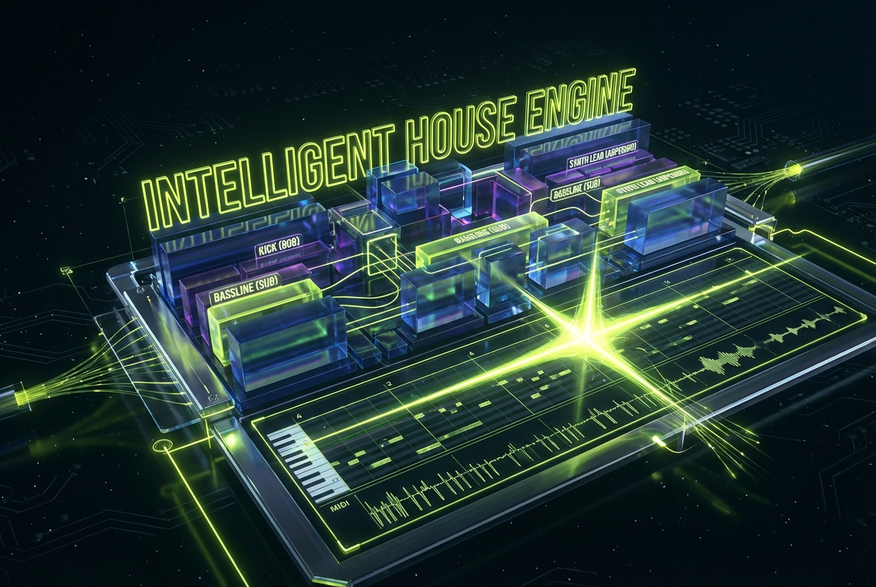 House Music Maker AI composition engine screen