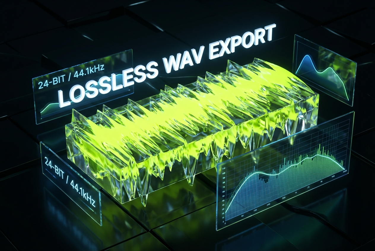 High quality audio waveform export from Trance Music Generator