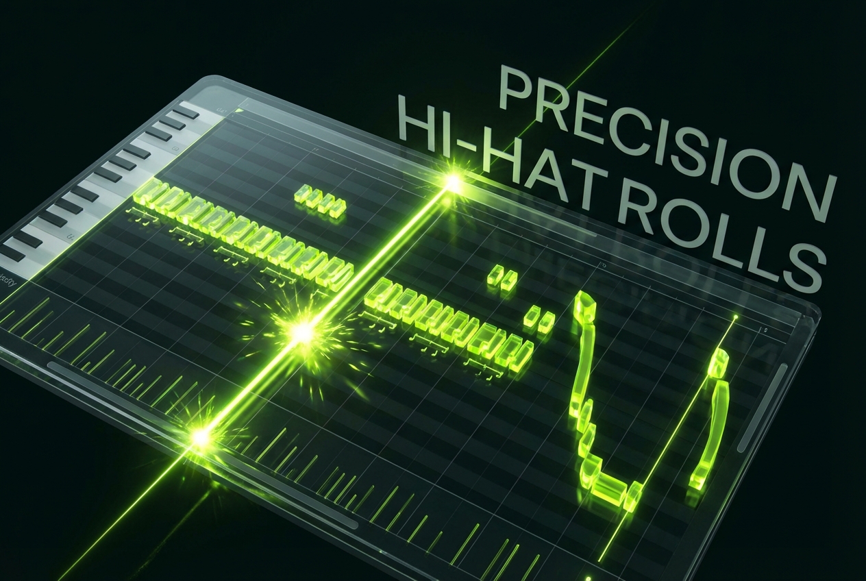 Hi-hat pattern editor in the drill music generator