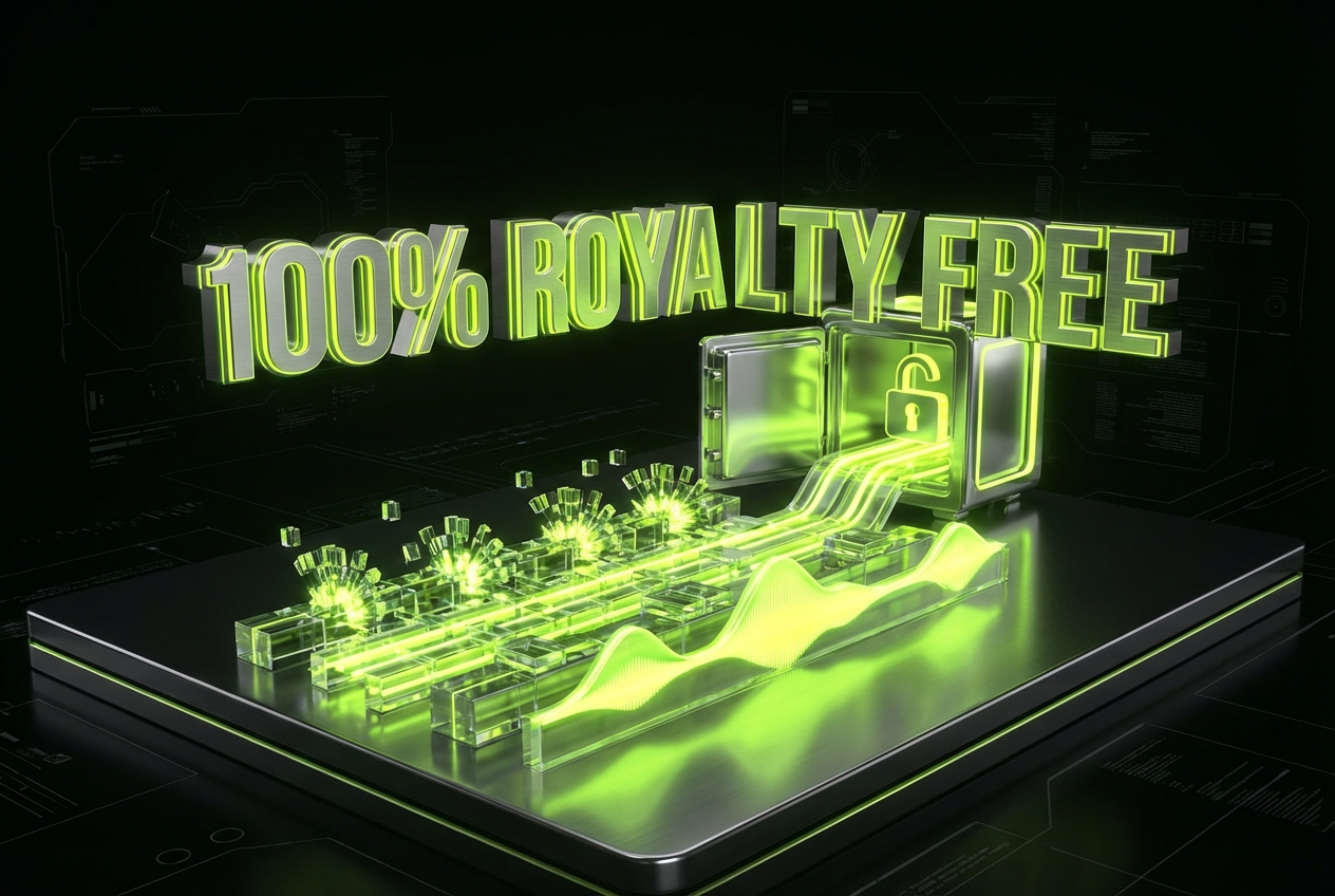 Royalty free export options in drill music generator