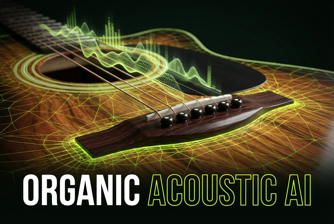 Folk Music Generator interface showing guitar options