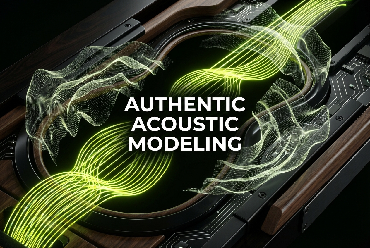 Realistic acoustic music generator instrument modeling