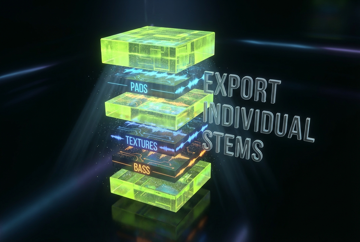 Ambient music generator stem export