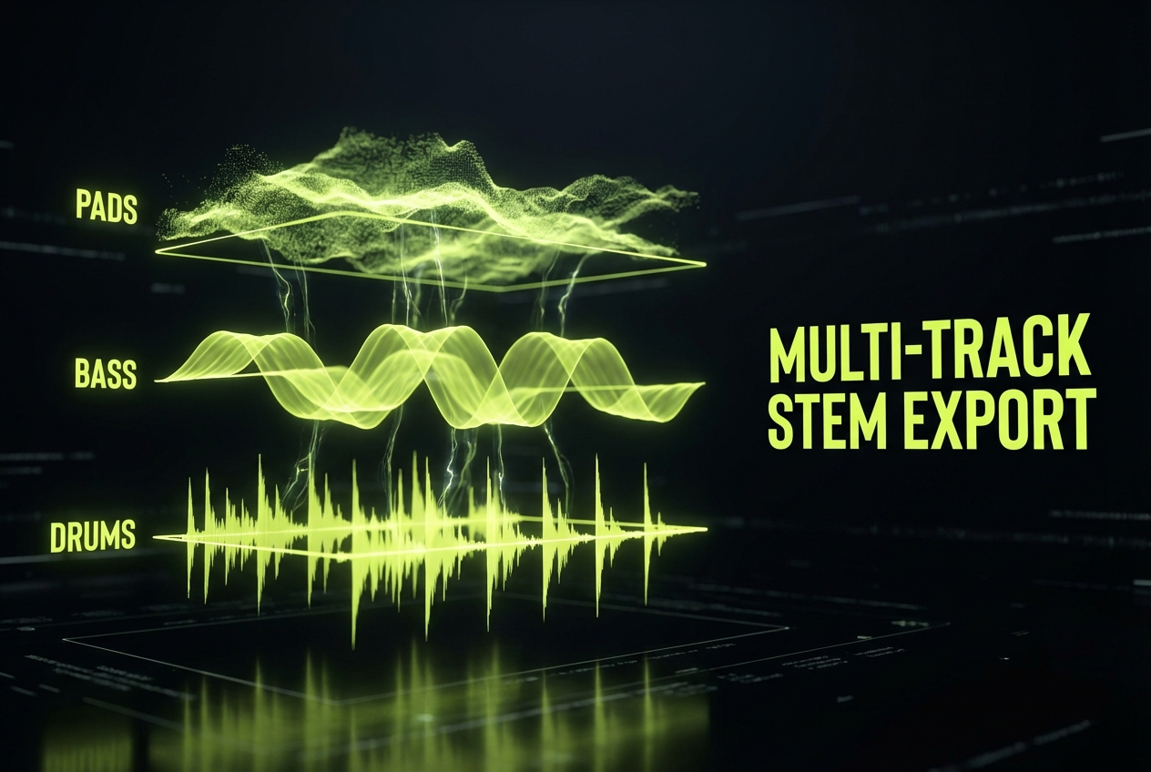 Chillwave music generator stem export options