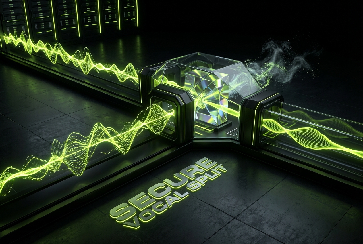 Secure lock symbol on vocal splitter interface