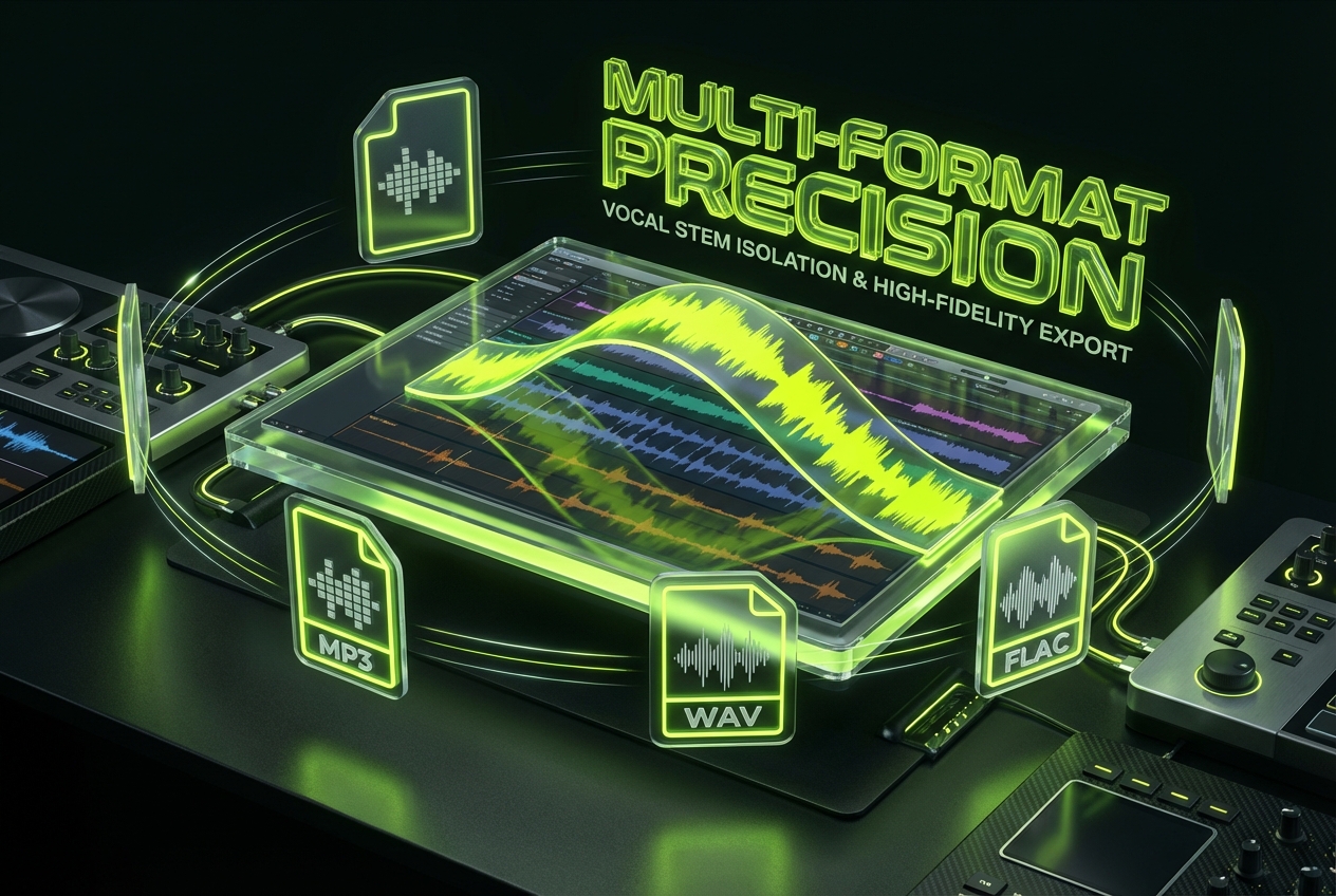 File format icons for vocal splitter export