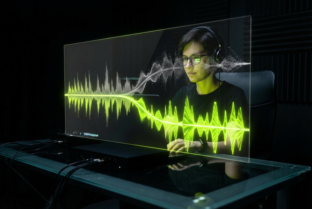 Content creator applying Instrumental Remover for video background