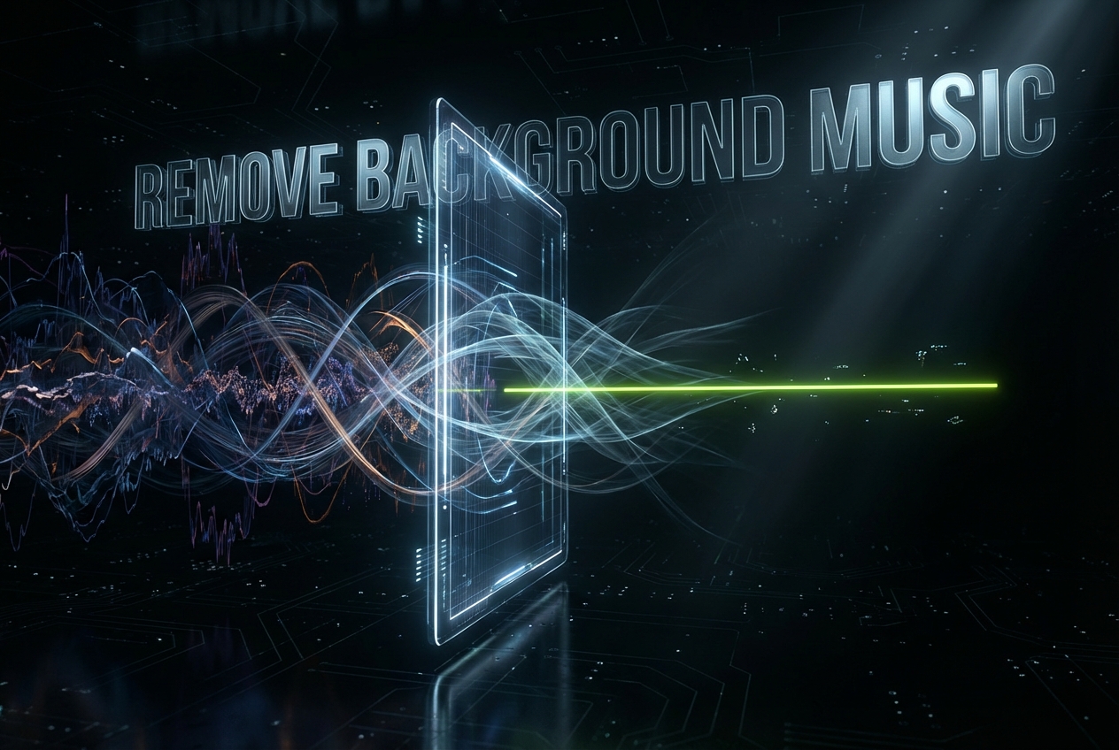 High precision remove background music waveform
