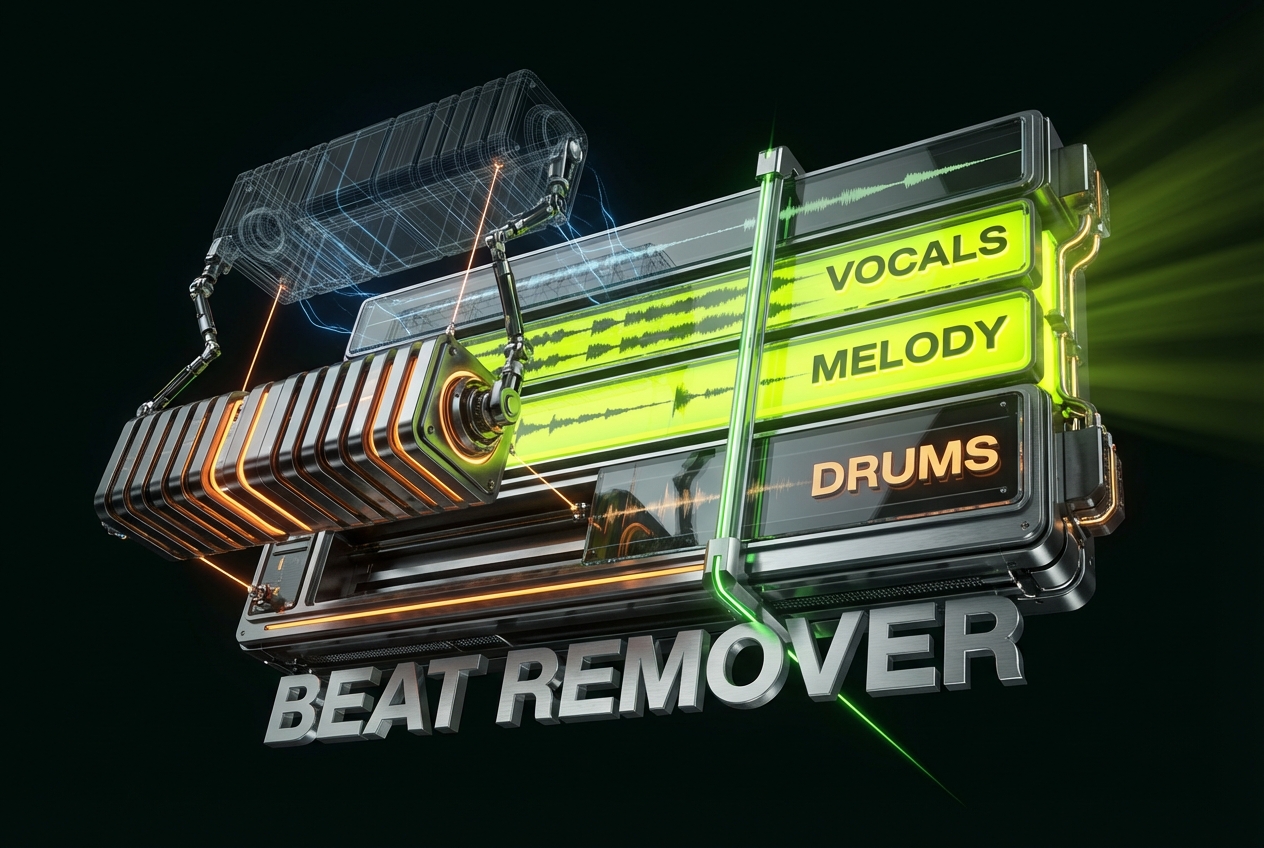 Visual waveform showing beat remover isolation