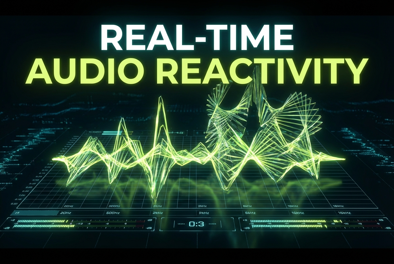 Music visualizer showing real time audio reactivity