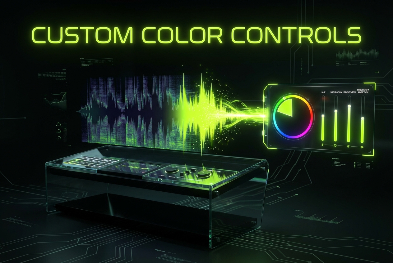 Music visualizer software custom color control panel