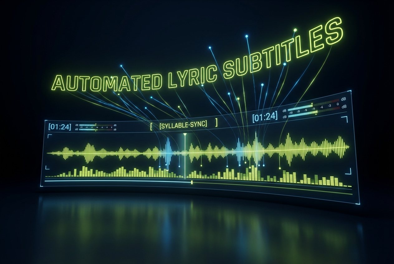 Automated lyric subtitles via Apple Music Visualizer