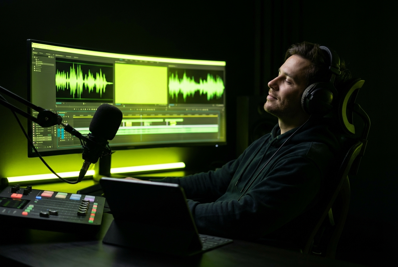 Podcast visualizer created by music video maker