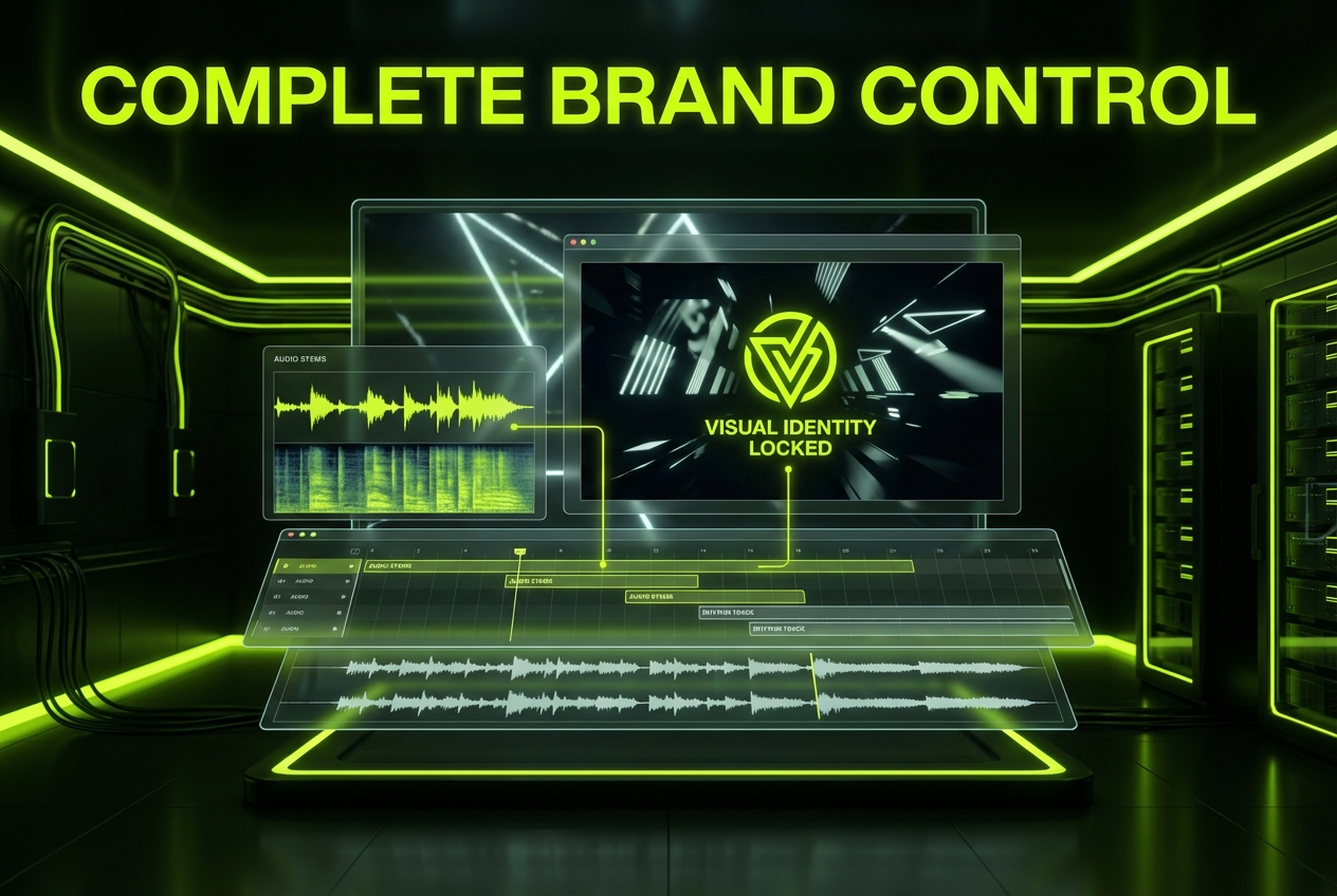 Brand watermark tool inside music video maker