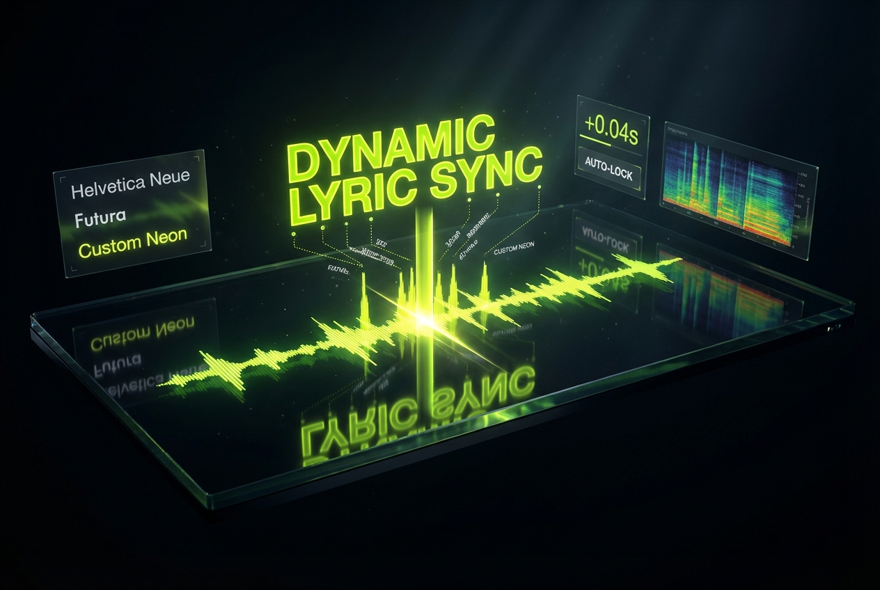 Lyric subtitle options for music video maker