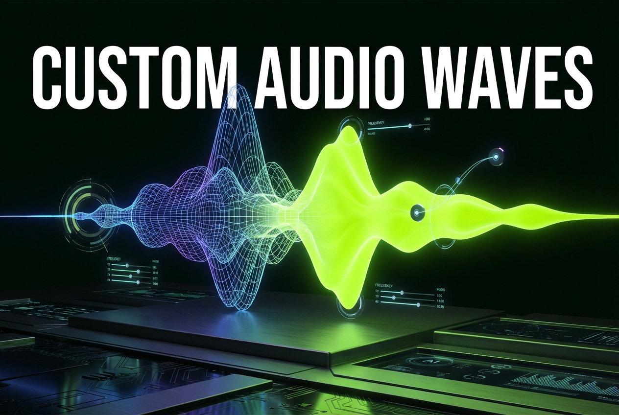 Dynamic audio waves by music video maker