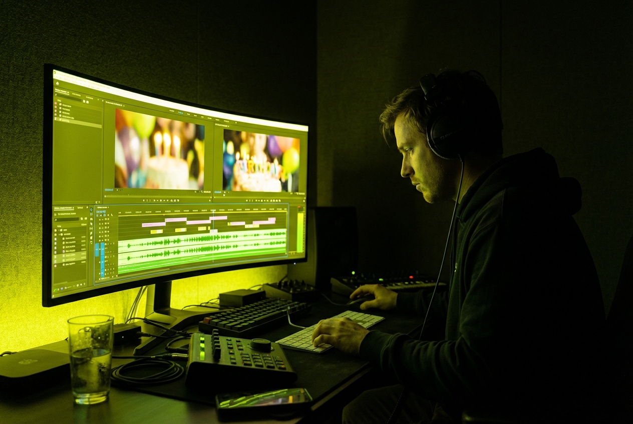 Creator operating birthday video maker ai